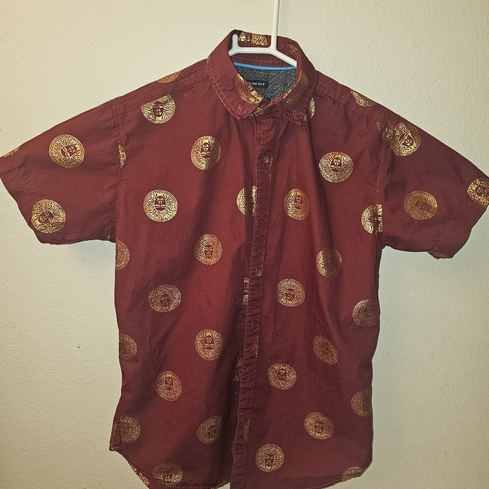 Grill clothing slim fit button down short sleeve Youth size S - Picture 2 of 8